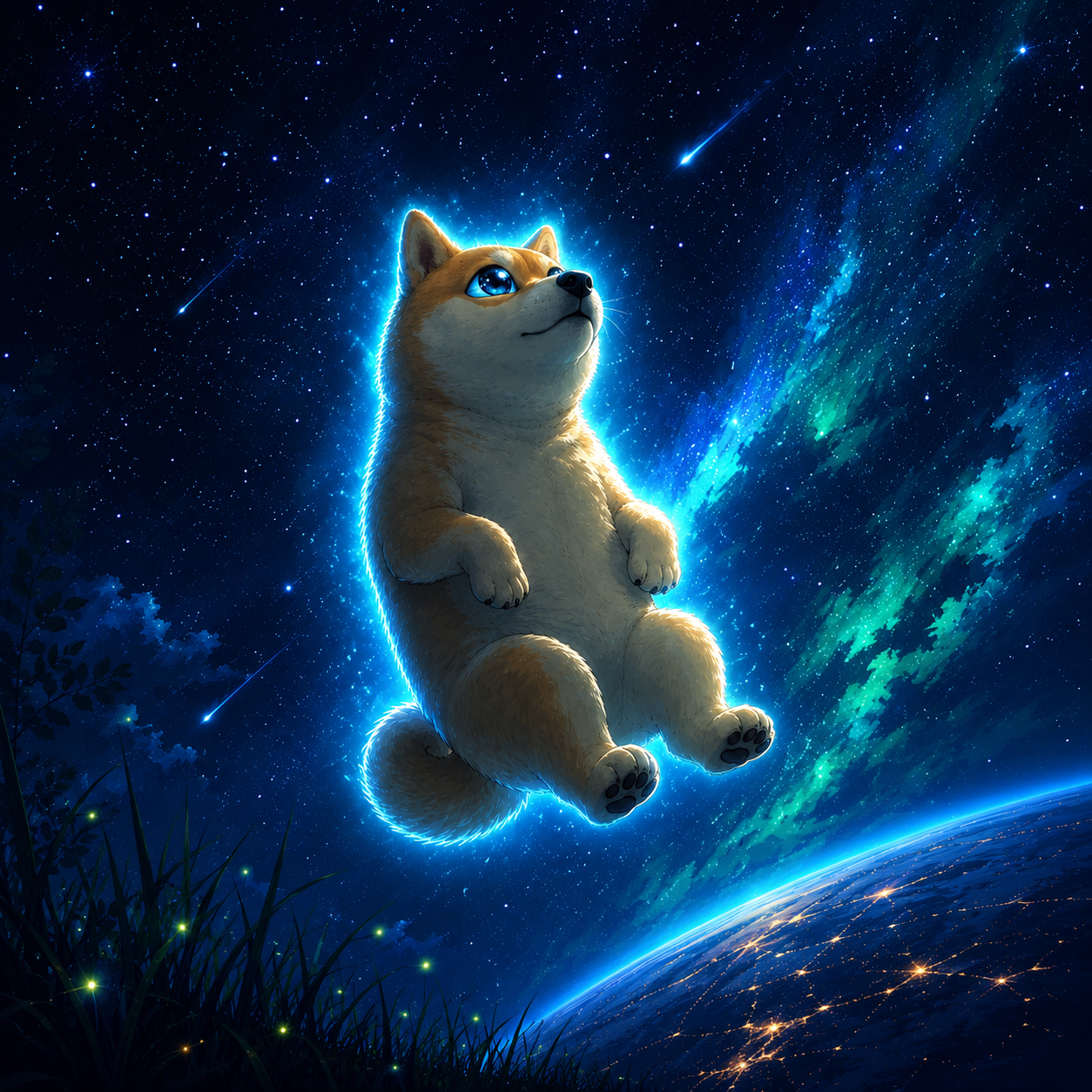 Shiba Inu dog floating in space - the comeback arc